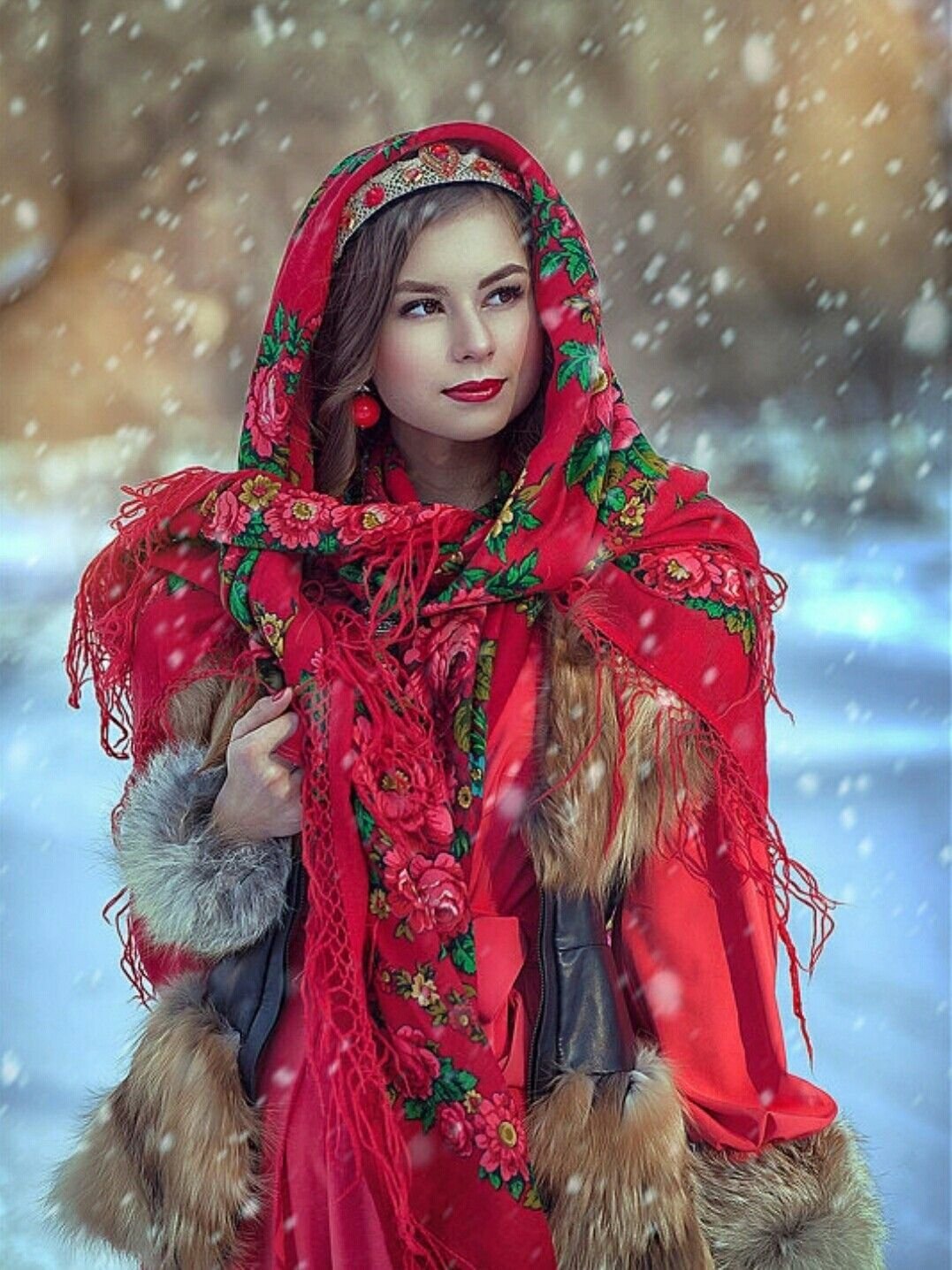 Beautiful girl Women in Slavic costumes in Yarkand